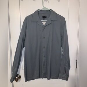 Club Monaco long-sleeve camp button-down collar shirt.